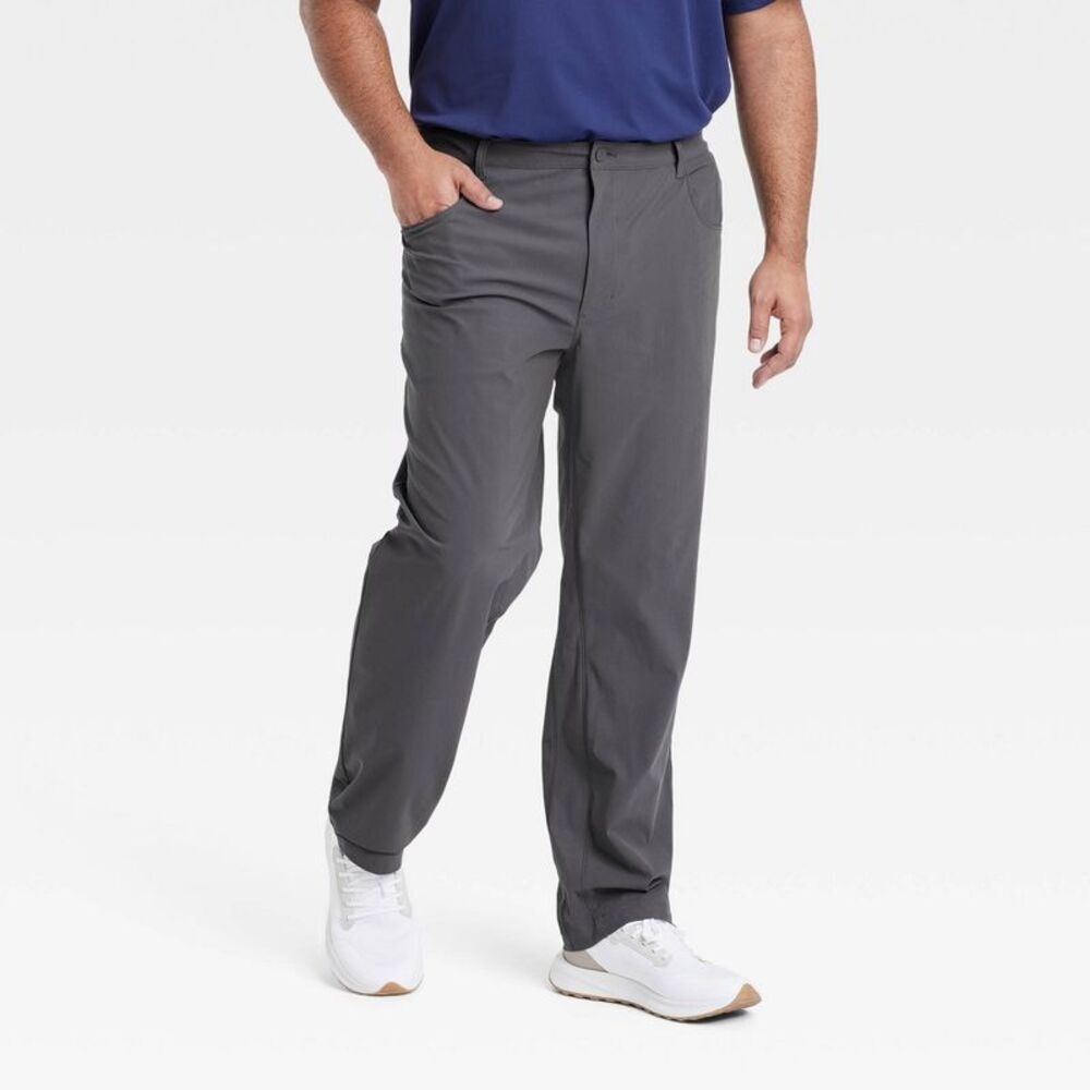 All In Motion - Men's 360 Lifestyle Big Relaxed Fit 5-Pocket Pants Gray